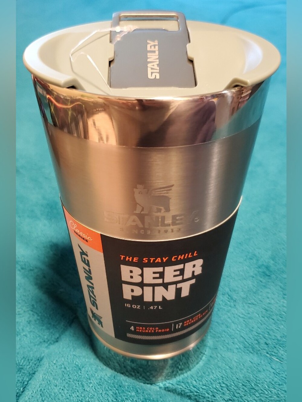 Stanley Stainless Steel Pint Tumbler with Gray  Accent.